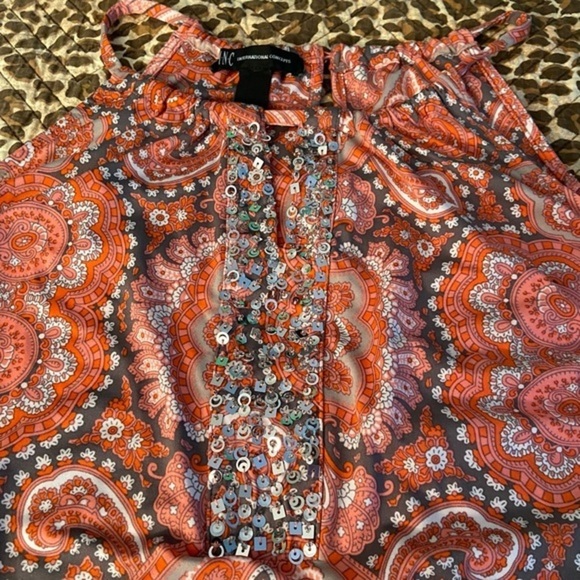 Paisley Glam Bedazzled Keyhole Back MIDI Sleeveless Dress - Picture 9 of 15